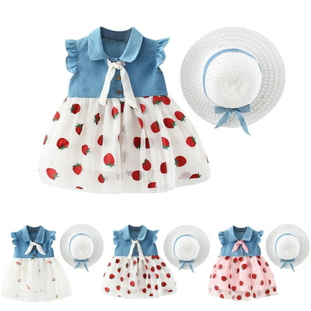 Elainilye Fashion Baby Girls Princess Dress Cute Sleeveless Sweet Embroidery Print Ruffle Dress Hat Set Sizes 6M-3Y Pink
Elainilye Fashion Baby Girls Princess Dress Cute Sleeveless Sweet Embroidery Print Ruffle Dress Hat Set Sizes 6M-3Y Pink