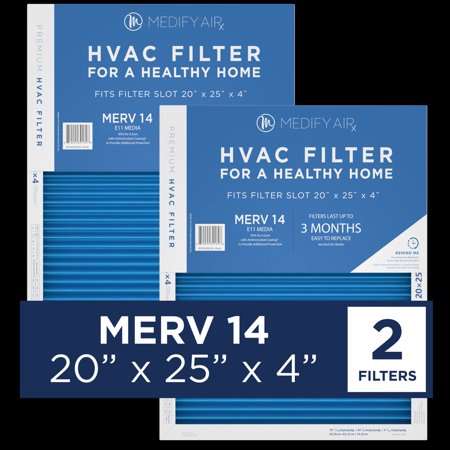 Medify Air 20x25x4 Pleated Filter 95% Particles HEPA Air Cleaning (MERV 14 2-Pack)
Medify Air 20x25x4 Pleated Filter 95% Particles HEPA Air Cleaning (MERV 14 2-Pack)