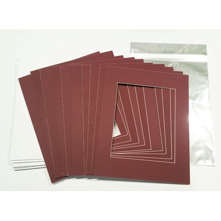 8.5x11 White Picture Mats with White Core for 5x7 Pictures - Fits 8.5x11 Frame