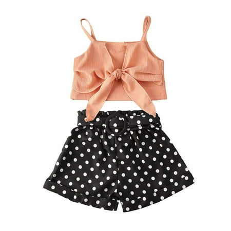 Toddler Baby Girl Summer Outfits Strap Bowknot Crop Tops + Polka Dot Short Pants Outfits 1-6Years
Toddler Baby Girl Summer Outfits Strap Bowknot Crop Tops + Polka Dot Short Pants Outfits 1-6Years