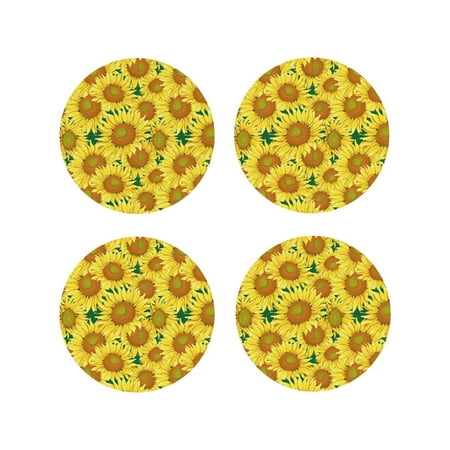 Fuzoiu Floral Sunflowers Print Leather Coasters Set Drink Coasters Set of 4 for Tabletop Protection Durable PVC Coasters Home Décor and Housewarming Gift-Round Shape
Fuzoiu Floral Sunflowers Print Leather Coasters Set Drink Coasters Set of 4 for Tabletop Protection Durable PVC Coasters Home Décor and Housewarming Gift-Round Shape