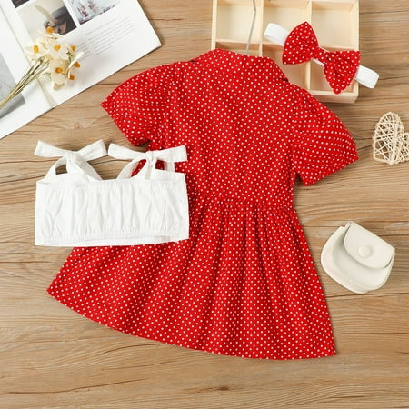 nsendm Summer Little Girls Toddler Kids Dress 3pcs Clothes Sets Polka Dot Printed Puff Sleeve Single plus Size Dresses Girls Dress Red 5-6 Years
nsendm Summer Little Girls Toddler Kids Dress 3pcs Clothes Sets Polka Dot Printed Puff Sleeve Single plus Size Dresses Girls Dress Red 5-6 Years