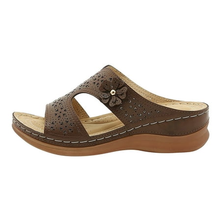 New Women s Shoes Hollow Flower Sandals Wedge Women s Slippers