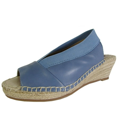 Steven Womens Indiggoo Wedge Sandal Shoes Blue Leather US 6