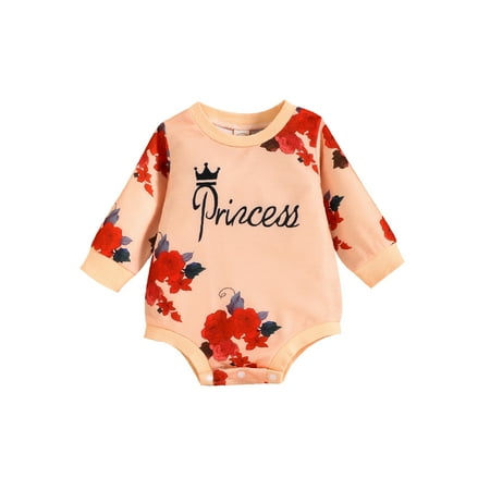 hirigin Baby Romper Letter Crown Flower Print Round Neck Long Sleeve Bodysuit Spring Outfit for Girls 0-12 Months
hirigin Baby Romper Letter Crown Flower Print Round Neck Long Sleeve Bodysuit Spring Outfit for Girls 0-12 Months