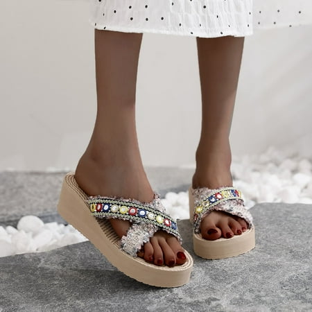 Sunvit Wedge Sandals for Women Open Toe Fashion Casual Summer Slide Sandals #686 Black
Sunvit Wedge Sandals for Women Open Toe Fashion Casual Summer Slide Sandals #686 Black