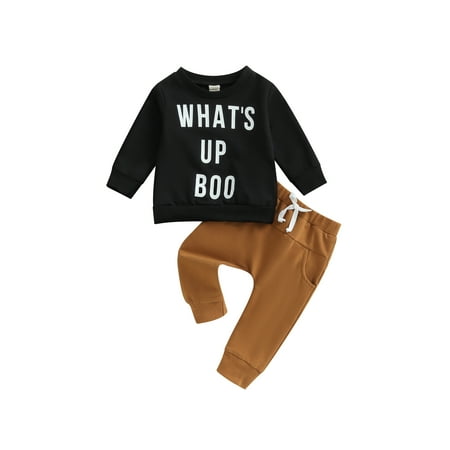 Bagilaanoe 2Pcs Toddler Baby Boy Halloween Outfits Letter Print Long Sleeve Sweatshirt Tops + Trousers 6M 12M 18M 24M 3T Kids Long Pants Set
Bagilaanoe 2Pcs Toddler Baby Boy Halloween Outfits Letter Print Long Sleeve Sweatshirt Tops + Trousers 6M 12M 18M 24M 3T Kids Long Pants Set