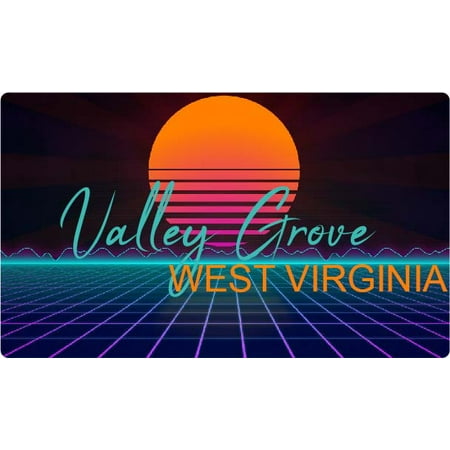 Valley Grove West Virginia 4 X 2.25-Inch Fridge Magnet Retro Neon Design