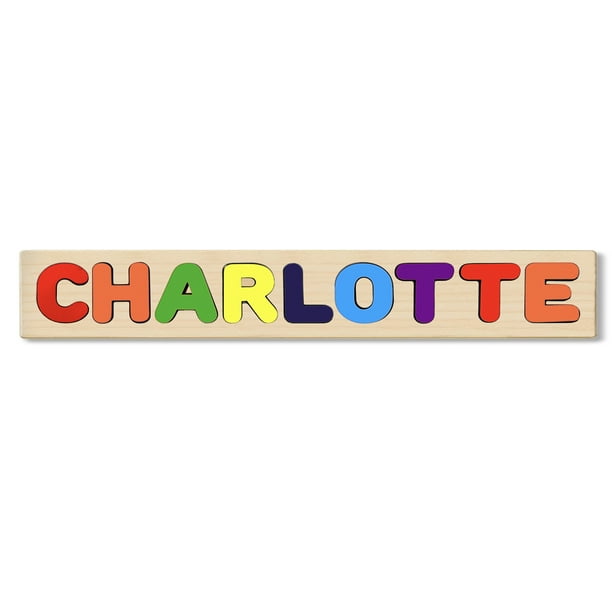Wooden Personalized Name Puzzle - Choose up to 12 Letters. Learning Educational Toys - CHARLOTTE