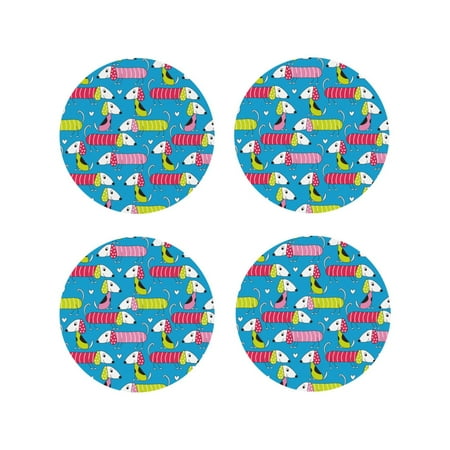 Pofeuu Color Dachshund Dog Print Coasters for Drinks 4Pack PU Leather Coasters Bar Drink Coasters for Tabletop Protection Furniture from Damage-Round Shape
Pofeuu Color Dachshund Dog Print Coasters for Drinks 4Pack PU Leather Coasters Bar Drink Coasters for Tabletop Protection Furniture from Damage-Round Shape
