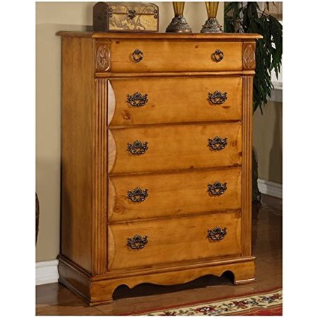 Country Style Warm Pine 5-drawer Chest