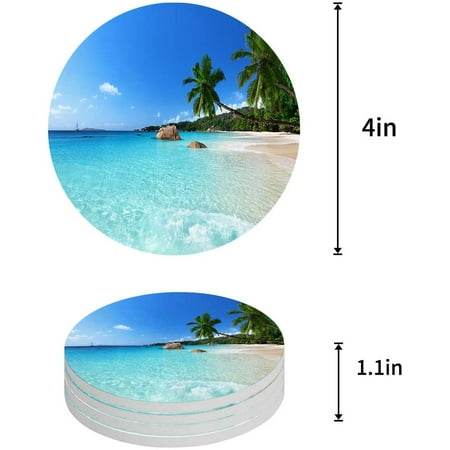 ZHANZZK Summer Tropical Seascape Set of 4 Round Coaster for Drinks Absorbent Ceramic Stone Coasters Cup Mat with Cork Base for Home Kitchen Room Coffee Table Bar Decor
ZHANZZK Summer Tropical Seascape Set of 4 Round Coaster for Drinks Absorbent Ceramic Stone Coasters Cup Mat with Cork Base for Home Kitchen Room Coffee Table Bar Decor