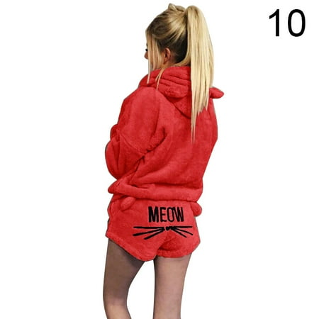 Women Plush Pajamas Set Thick Hoodie Long Tops+Embroidery Shorts Sleepwear Homewear New TOPOINT
Women Plush Pajamas Set Thick Hoodie Long Tops+Embroidery Shorts Sleepwear Homewear New TOPOINT