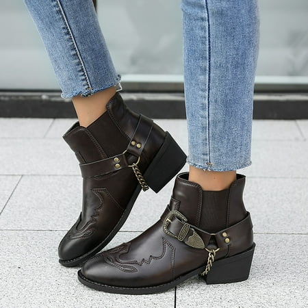 Cathalem High Heels Boots for Women Booties Fashion Women Solid Color Autumn Thick Sole Square Womens Boots with Heel Lace up Coffee 8
Cathalem High Heels Boots for Women Booties Fashion Women Solid Color Autumn Thick Sole Square Womens Boots with Heel Lace up Coffee 8