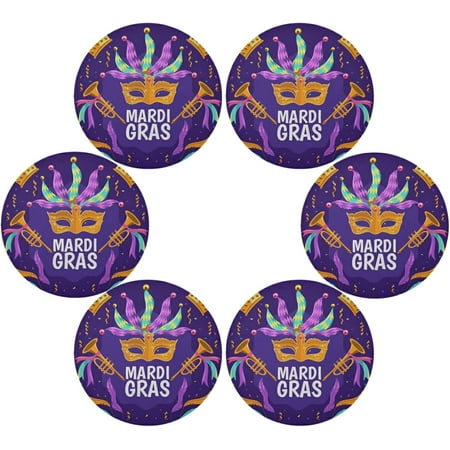 SKYSONIC Mardi Gras Round Placemats for Dining Table Non-Slip Heat-Resistant Polyester Table Mats Set of 6 Washable Table Mats for Kitchen Dining Table Decoration
SKYSONIC Mardi Gras Round Placemats for Dining Table Non-Slip Heat-Resistant Polyester Table Mats Set of 6 Washable Table Mats for Kitchen Dining Table Decoration
