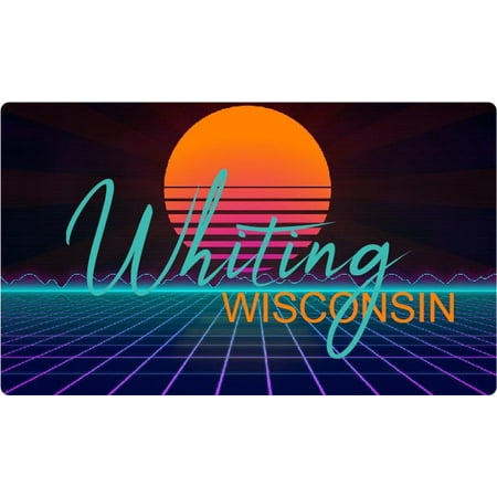 Whiting Wisconsin 4 X 2.25-Inch Fridge Magnet Retro Neon Design