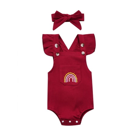 Bagilaanoe Newborn Baby Girl Rompers Rainbow Print Fly Sleeve Bodysuit + Headband 6M 9M 12M 24M Infant Ribbed One Piece Jumpsuit
Bagilaanoe Newborn Baby Girl Rompers Rainbow Print Fly Sleeve Bodysuit + Headband 6M 9M 12M 24M Infant Ribbed One Piece Jumpsuit