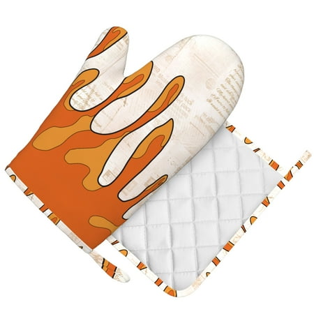 DouZhe Oven Mitts and Pot Holders Sets Orange Splash Abstract Prints Non-Slip Heat Resistant Kitchen Oven Silicone Glove
DouZhe Oven Mitts and Pot Holders Sets Orange Splash Abstract Prints Non-Slip Heat Resistant Kitchen Oven Silicone Glove