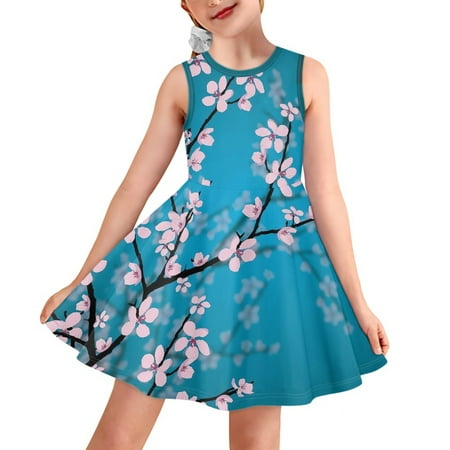 Pzuqiu Midi Sundress for Girls Cherry Blossoms Lightweight Sleeveless Summer Beach Dresses Summer Durable Crew Neck Swing Skirts for Toddler Girls 5-6 Years
Pzuqiu Midi Sundress for Girls Cherry Blossoms Lightweight Sleeveless Summer Beach Dresses Summer Durable Crew Neck Swing Skirts for Toddler Girls 5-6 Years