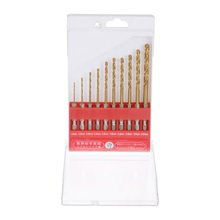 Uxcell 10pack Hex Shank Drill Bit set 1.5mm-6mm M35 High Speed Steel Titanium Coated Twist Drill Bit Kit 1/4 Shank
Uxcell 10pack Hex Shank Drill Bit set 1.5mm-6mm M35 High Speed Steel Titanium Coated Twist Drill Bit Kit 1/4 Shank