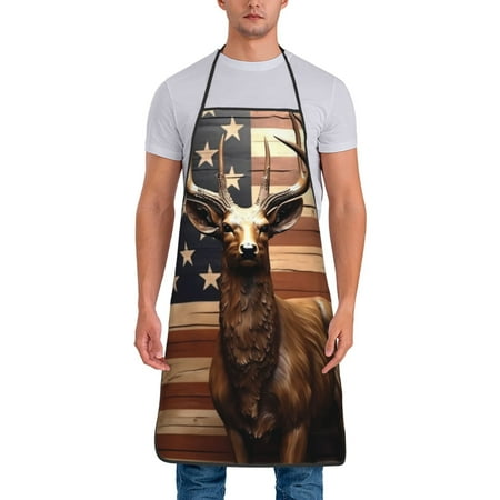 Wukai Deer American Flag Vintage Print Aprons Adjustable Bib Aprons Cooking Kitchen Chef Apron for Women and Men
Wukai Deer American Flag Vintage Print Aprons Adjustable Bib Aprons Cooking Kitchen Chef Apron for Women and Men
