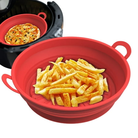 

Silicone Air Fryer Basket | Reusable Air Fryer Silicone Baking Tray Pot Bowls | 7.5inch Air Fryer Liners Non-Stick Multipurpose Flexible Air Oven Accessories Dishwasher Safe