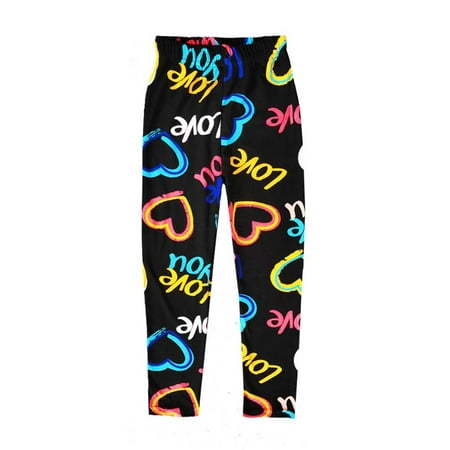 BULLPIANO Spring Summer Kids Girls Printed Leggings Children Stretchy Footless Leggings Ankle Length