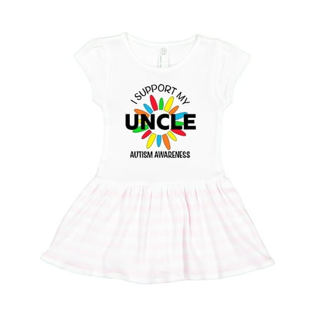 Inktastic I Support My Uncle Autism Awareness Gift Toddler Girl Dress