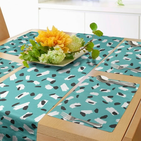 Turquoise Blue Table Runner & Placemats Repetitive Pattern with Creative Quirky Brushstrokes Set for Dining Table Decor Placemat 4 pcs + Runner 14 x72 Turquoise Dark Grey by Ambesonne
Turquoise Blue Table Runner & Placemats Repetitive Pattern with Creative Quirky Brushstrokes Set for Dining Table Decor Placemat 4 pcs + Runner 14 x72 Turquoise Dark Grey by Ambesonne