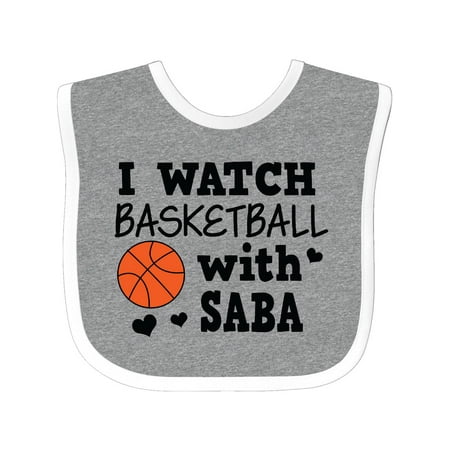 Inktastic I Watch Basketball with Saba Gift Baby Boy Bib