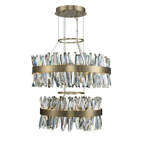 Allegri Lighting - Glacier - 32 Inch 164W LED 2-Tier Round Pendant Brushed