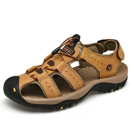Men‘s Fashion Leather Wear-resistant Hiking Sandals Athletic Sports Sandals Non-slip Beach Fisherman Quick Dry Non-Slip Casual Closed Toe Slippers Chappal
Men‘s Fashion Leather Wear-resistant Hiking Sandals Athletic Sports Sandals Non-slip Beach Fisherman Quick Dry Non-Slip Casual Closed Toe Slippers Chappal