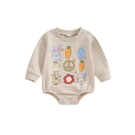 Bslissey Baby Girls Boys Easter Romper 3M 6M 12M 18M Long Sleeve Cartoon Carrot Bunny Egg Print Jumpsuit Newborn Infant Cute Casual Clothes Bodysuit
Bslissey Baby Girls Boys Easter Romper 3M 6M 12M 18M Long Sleeve Cartoon Carrot Bunny Egg Print Jumpsuit Newborn Infant Cute Casual Clothes Bodysuit