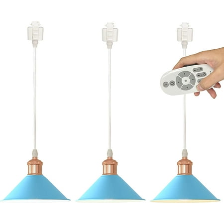 FSLiving Iron H-Type Track Pendant Lighting with Cord Total Length 2FT Customizable Blue Lampshade Remote Control with Dimmable Bulbs Track Mount Pendants for Industrial Style Living Room - Blue
FSLiving Iron H-Type Track Pendant Lighting with Cord Total Length 2FT Customizable Blue Lampshade Remote Control with Dimmable Bulbs Track Mount Pendants for Industrial Style Living Room - Blue