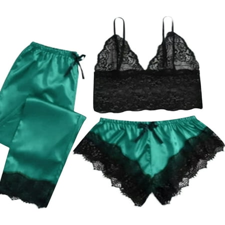 Nightgowns for Women Women s Pajamas With Suspenders Princess Pajamas 3 Piece Lingerie Set Home Wear Green S
Nightgowns for Women Women s Pajamas With Suspenders Princess Pajamas 3 Piece Lingerie Set Home Wear Green S