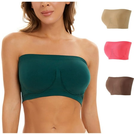 Knosfe Womens Strapless Bras 3 Pack Full Coverage Bandeaus Bras for Women No Underwire Pink 2XL
Knosfe Womens Strapless Bras 3 Pack Full Coverage Bandeaus Bras for Women No Underwire Pink 2XL