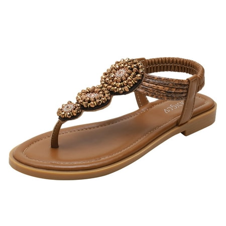 sandals for Women Womens Wedges Sandals Elastic Ankle Strap Casual Beach Shoes Slingback Toe Post Bohemian Beaded Sandals PU Dress Sandals for Women Brown
sandals for Women Womens Wedges Sandals Elastic Ankle Strap Casual Beach Shoes Slingback Toe Post Bohemian Beaded Sandals PU Dress Sandals for Women Brown
