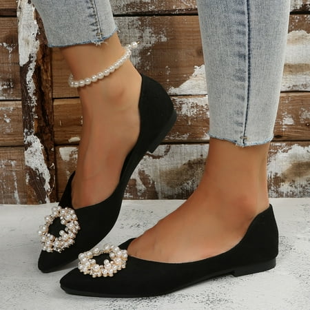 ZTTD Ladies Fashion Solid Color Suede Pointed Pearl Decorative Shallow Flat Casual Shoes
ZTTD Ladies Fashion Solid Color Suede Pointed Pearl Decorative Shallow Flat Casual Shoes