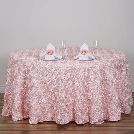 Efavormart 120 Blush / Rose Gold Grandiose 3D Rosette Satin Round Tablecloth
Efavormart 120 Blush / Rose Gold Grandiose 3D Rosette Satin Round Tablecloth