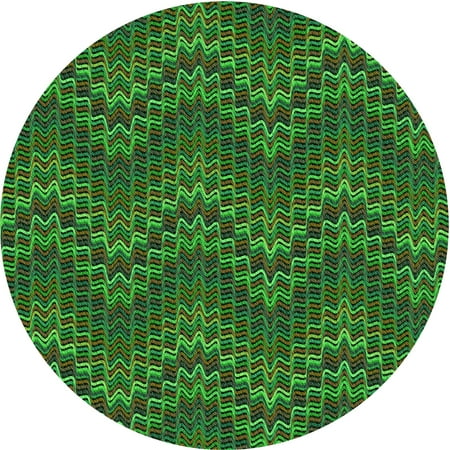 Ahgly Company Indoor Round Patterned Dark Forest Green Area Rugs 7 Round