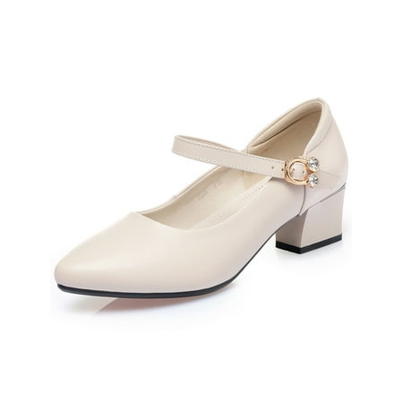 Oucaili Womens Work Fashion Chunky Block Heel Heels Wedding Non Slip Comfort Lightweight Mary Jane Beige-Mid Heel 7
Oucaili Womens Work Fashion Chunky Block Heel Heels Wedding Non Slip Comfort Lightweight Mary Jane Beige-Mid Heel 7