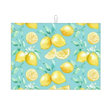 Dish Drying Mats for Kitchen Counter - Yellow Lemon 18x24in Dish Drying Pad Coffee Mat with Hanging Loop Super Absorbent Kitchen Counter Mat Coffee Bar Accessories
Dish Drying Mats for Kitchen Counter - Yellow Lemon 18x24in Dish Drying Pad Coffee Mat with Hanging Loop Super Absorbent Kitchen Counter Mat Coffee Bar Accessories