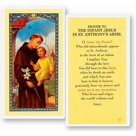 Infant Jesus Laminated Catholic Prayer Holy Card with Prayer on Back Pack of 25