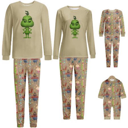 Holiday Family Matching Christmas Pajamas Set The Grinch Khaki Print Sizes for Adult-Kids-Baby-Pet 2-Piece Top and Pants Bodysuits Clothes Pajamas Set
Holiday Family Matching Christmas Pajamas Set The Grinch Khaki Print Sizes for Adult-Kids-Baby-Pet 2-Piece Top and Pants Bodysuits Clothes Pajamas Set