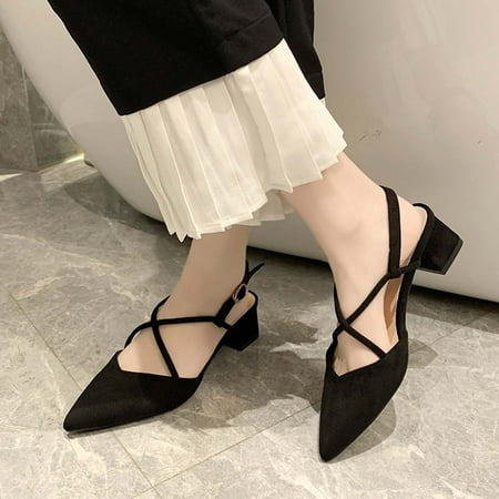 Lhked Women s Fashion Flock Pointed-toe Middle Heels Shoes Solid Color Buckle Shoes
Lhked Women s Fashion Flock Pointed-toe Middle Heels Shoes Solid Color Buckle Shoes
