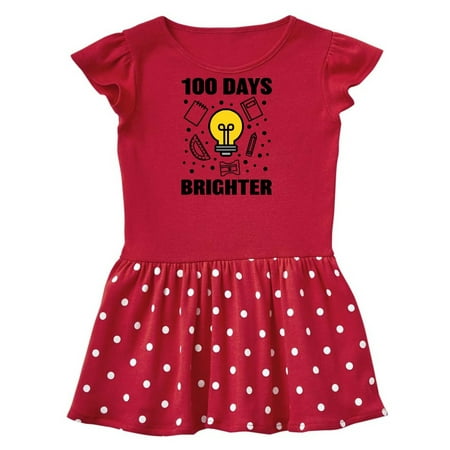 Inktastic 100 Days Brighter with Light Bulb Gift Toddler Girl Dress