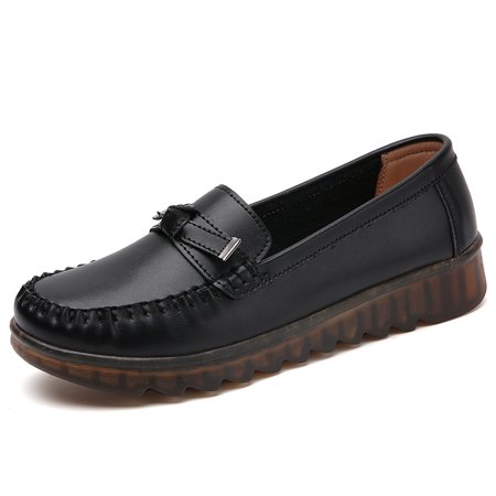 Slip-On Loafer Shoes for Women Ballet Flats Womens Loafers Black Size 35