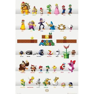 Nintendo - Super Mario Characters Video Game Poster