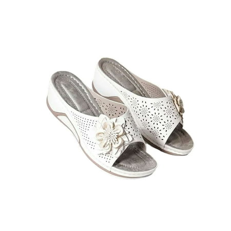 Daeful Womens Wedge Sandal Open Toe Slides Slip On Sandals Vacations Comfort Breathable Beach Slippers White 7
Daeful Womens Wedge Sandal Open Toe Slides Slip On Sandals Vacations Comfort Breathable Beach Slippers White 7