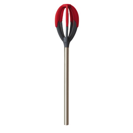 Tovolo Stainless Steel Better Batter Tool & Scraper Whisk, Candy Apple Red